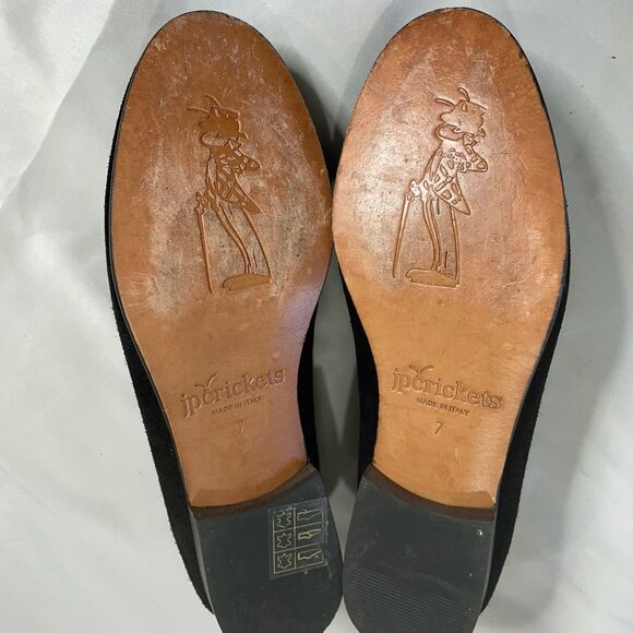 JP Crickets UT Longhorn Loafers Men’s 7 Black Suede Smoking Slippers Texas $328 - Picture 11 of 14